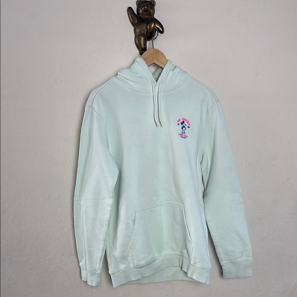 Disney Light Green Hoodie with Mickey Mouse Graphic H and M men’s size S